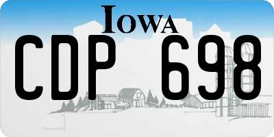 IA license plate CDP698