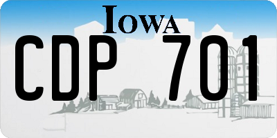 IA license plate CDP701