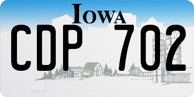 IA license plate CDP702