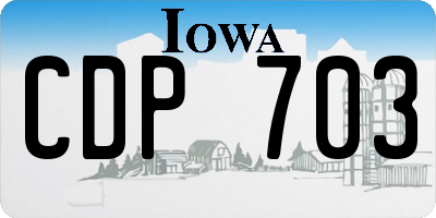 IA license plate CDP703