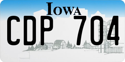 IA license plate CDP704