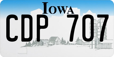 IA license plate CDP707