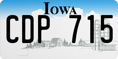 IA license plate CDP715