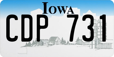 IA license plate CDP731