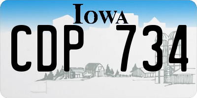 IA license plate CDP734