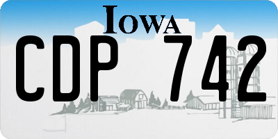 IA license plate CDP742