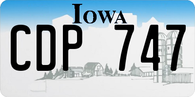 IA license plate CDP747
