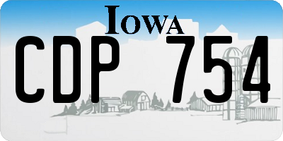 IA license plate CDP754