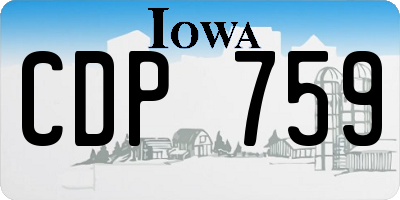 IA license plate CDP759