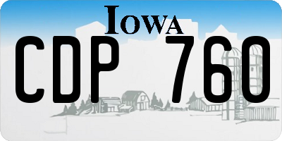 IA license plate CDP760
