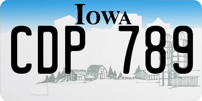 IA license plate CDP789