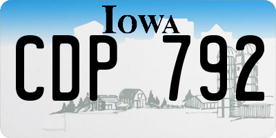 IA license plate CDP792