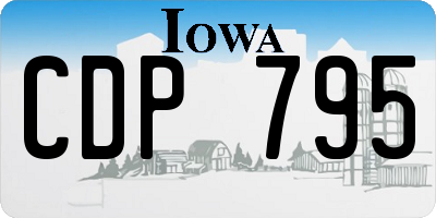 IA license plate CDP795