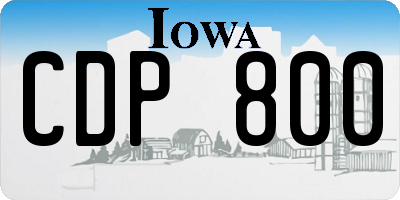 IA license plate CDP800
