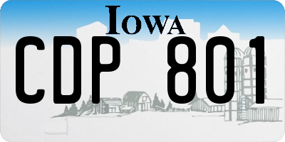 IA license plate CDP801