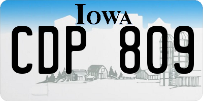 IA license plate CDP809