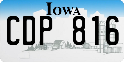 IA license plate CDP816