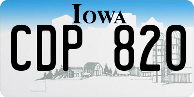 IA license plate CDP820