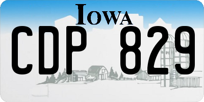 IA license plate CDP829