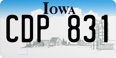 IA license plate CDP831