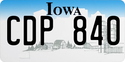 IA license plate CDP840