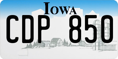 IA license plate CDP850