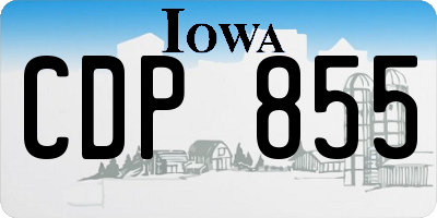 IA license plate CDP855