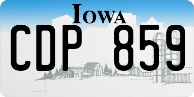 IA license plate CDP859