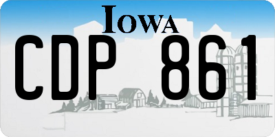 IA license plate CDP861