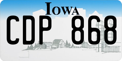 IA license plate CDP868