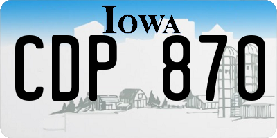 IA license plate CDP870