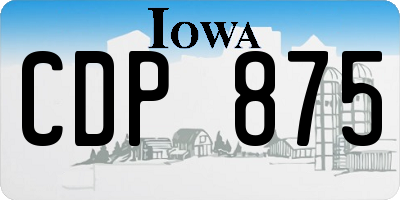 IA license plate CDP875