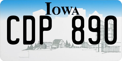 IA license plate CDP890