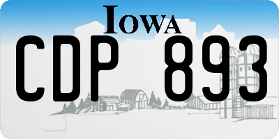 IA license plate CDP893