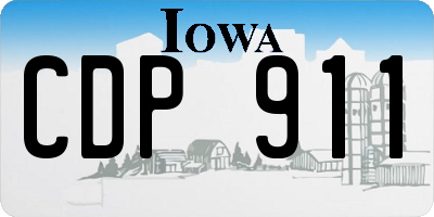 IA license plate CDP911