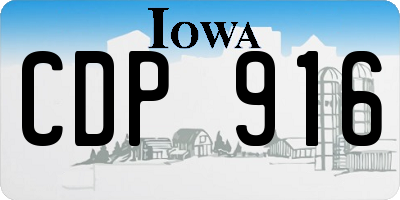 IA license plate CDP916