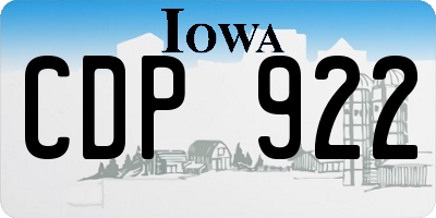 IA license plate CDP922