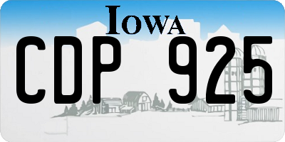 IA license plate CDP925