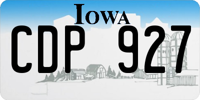 IA license plate CDP927