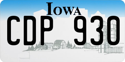 IA license plate CDP930
