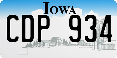 IA license plate CDP934