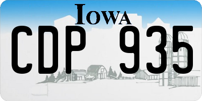 IA license plate CDP935