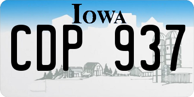 IA license plate CDP937