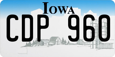 IA license plate CDP960