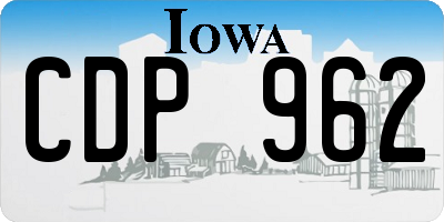 IA license plate CDP962