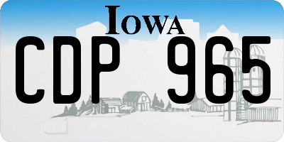 IA license plate CDP965