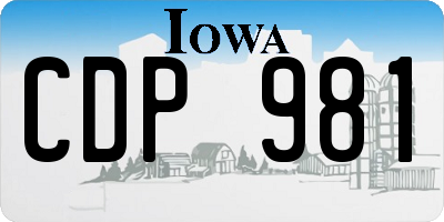IA license plate CDP981