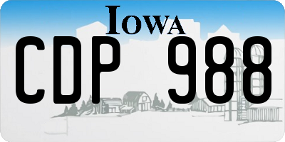 IA license plate CDP988