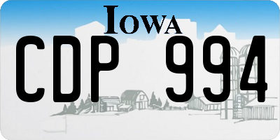 IA license plate CDP994