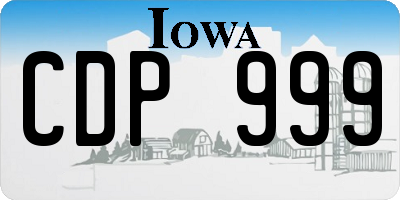 IA license plate CDP999